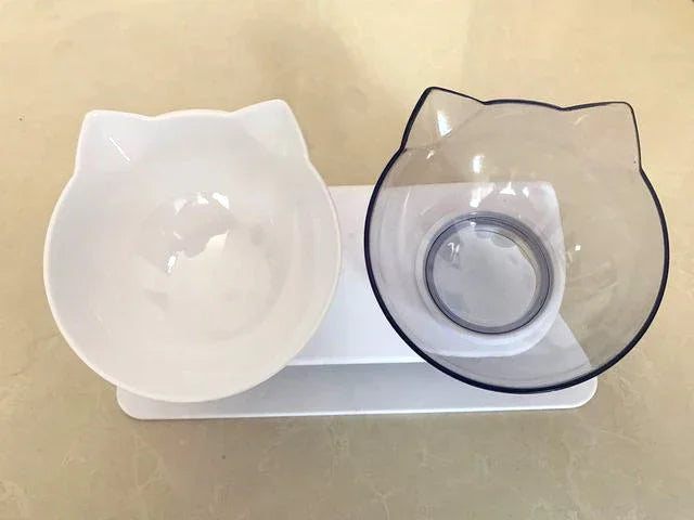 Double Cat & Dog Bowl With Stand Pet Feeding Pet Bowls