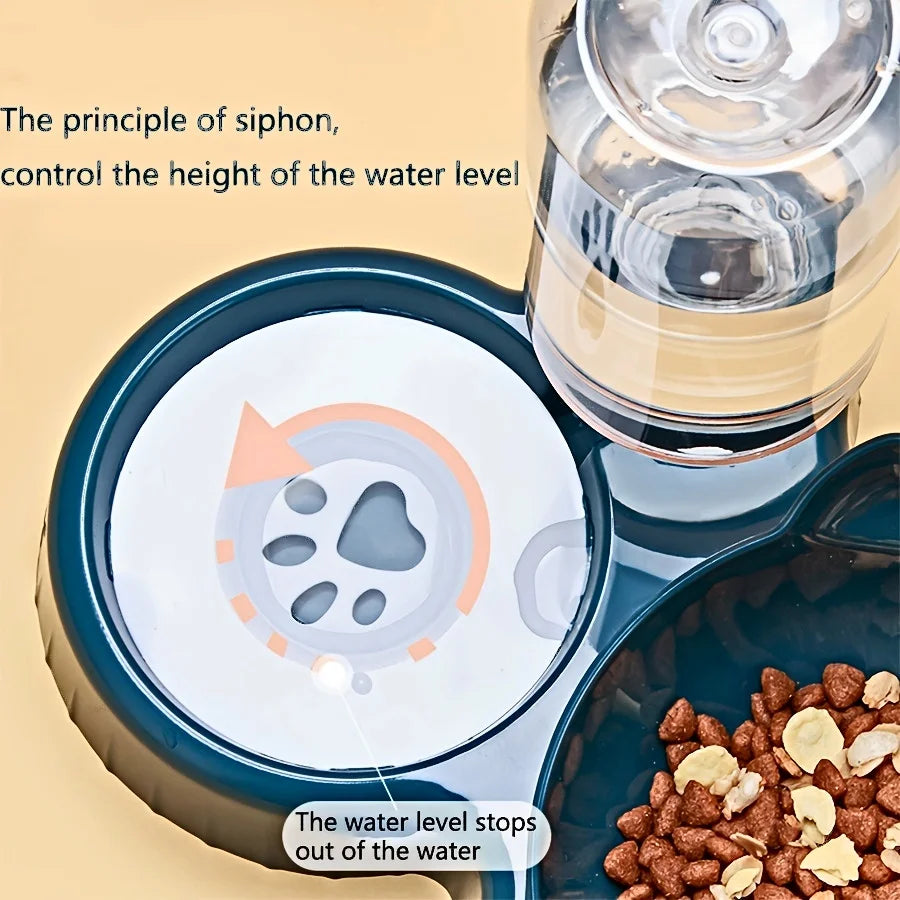 Pet Bowls With Water Feeder, 3 In 1 Ear Design Food Bowl