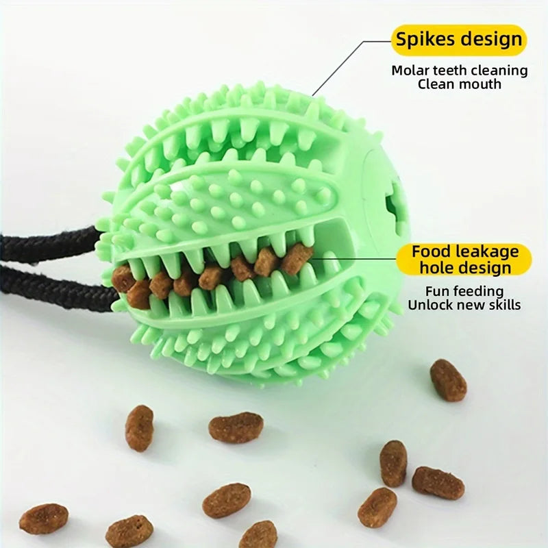 Dog Toy Sound and Treat Dispensing  Durable Rubber Ball