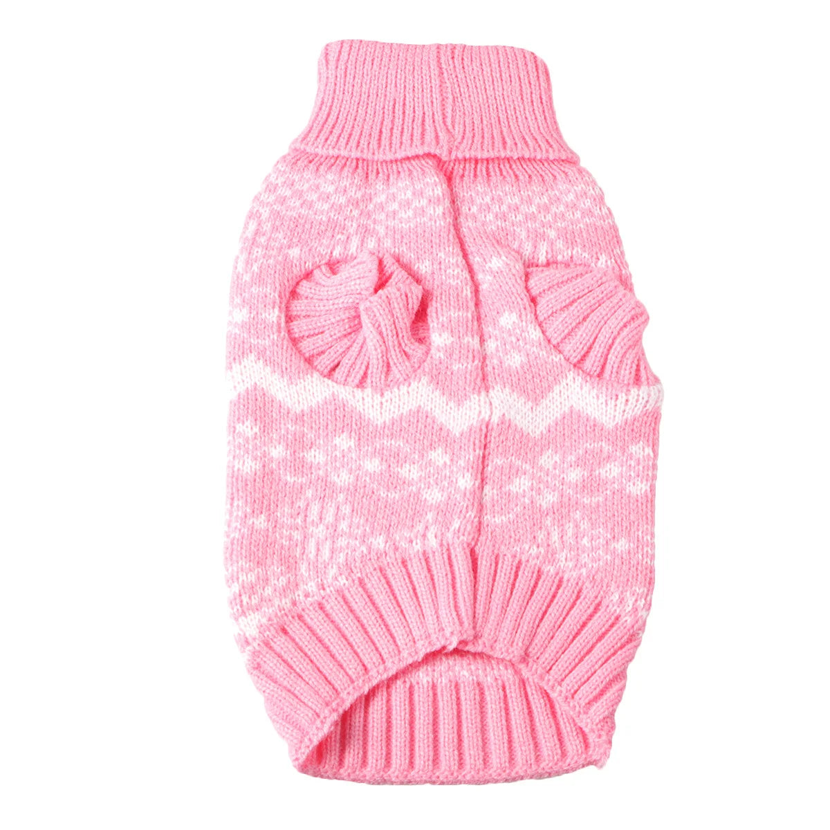 Winter Pet Knitted Sweater Pink Collar Puppy Warm Dog