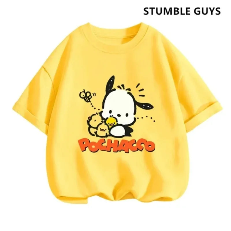 Summer New Trendy and Cool Children's T-shirt with Parcha Dog