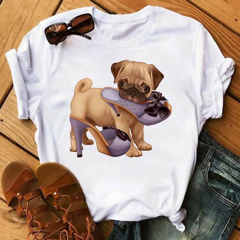 Cute French Bulldog T-shirt Animal Print Pattern Shirt