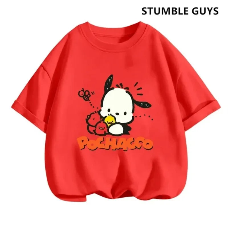 Summer New Trendy and Cool Children's T-shirt with Parcha Dog