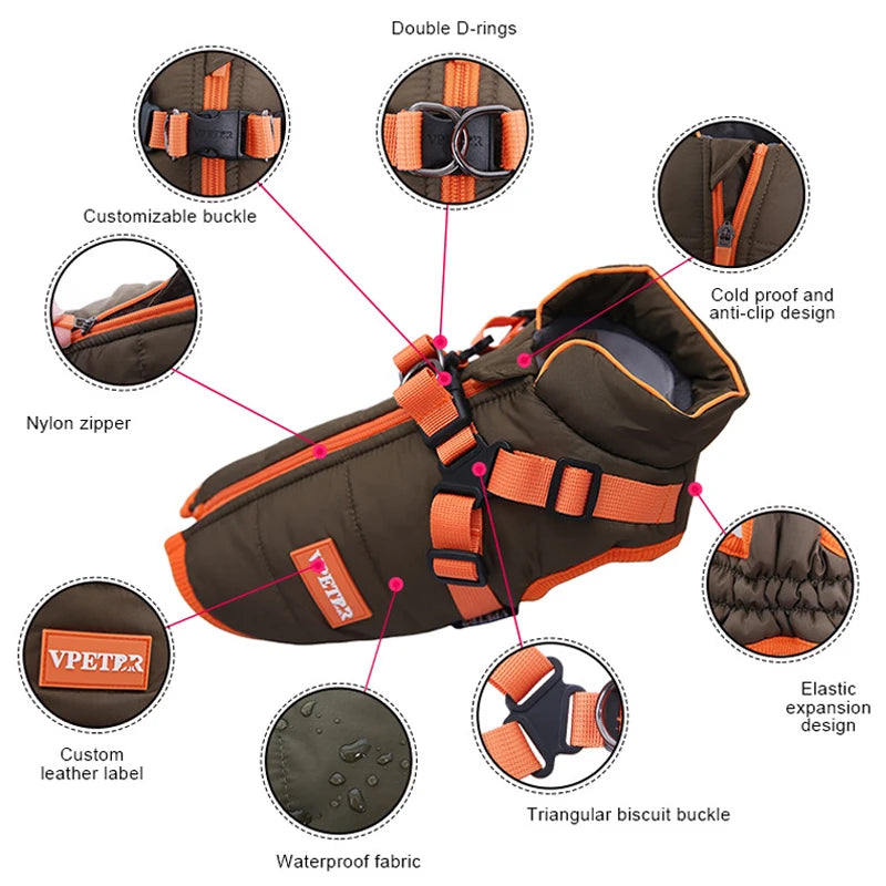 Puppy Jacket Waterproof Pet Clothes for Dogs Coat