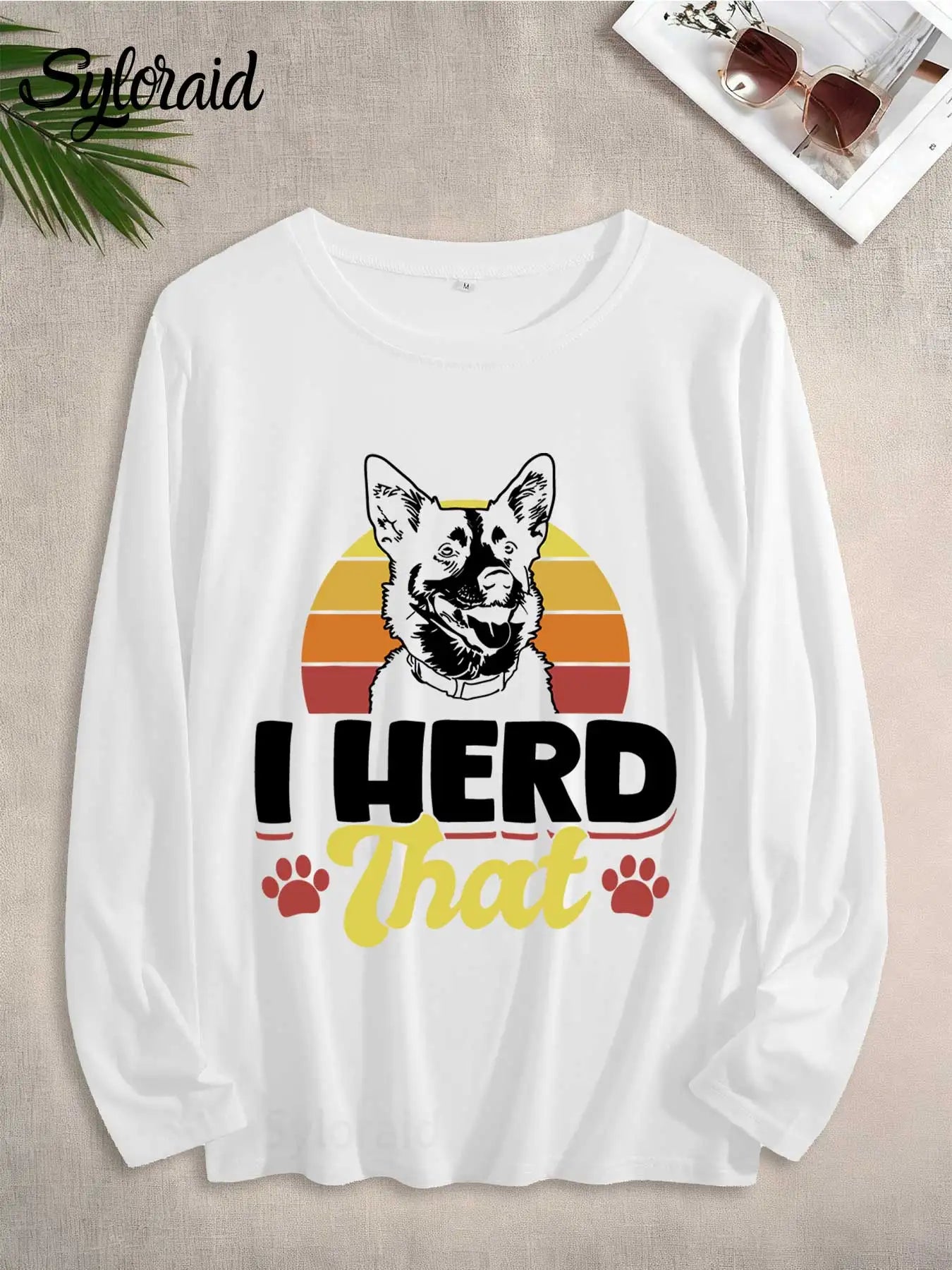 Women's Long Sleeve T Shirt Cattle Dog Shirt Fashion Top