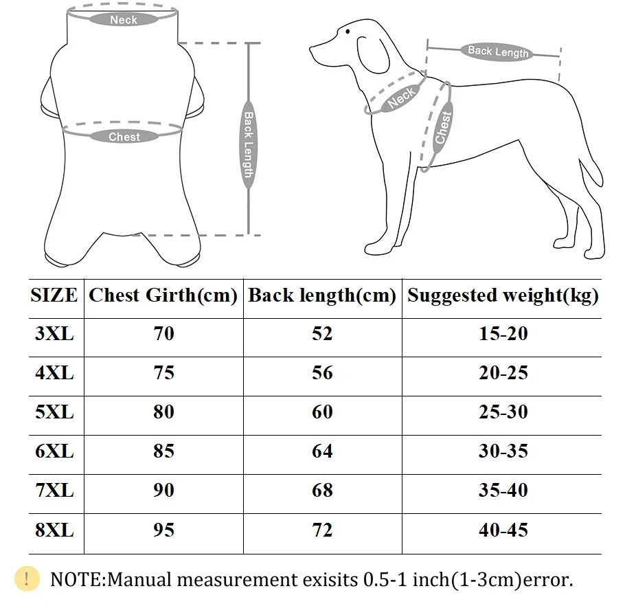 Autumn and winter sweaters for Big Dogs Warm Dog