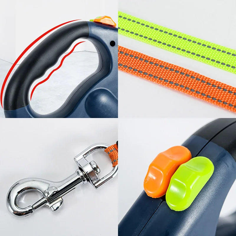 Dog leash Flashlight Poop Bag Dispenser Reflective Pet