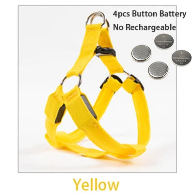 LED Dog Harness Rechargeable Flashing Night Safety