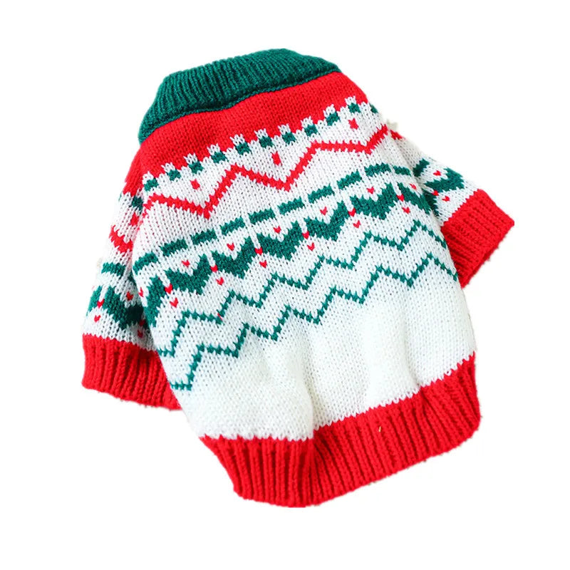 Winter Cartoon Dog Clothes Warm Christmas Sweater