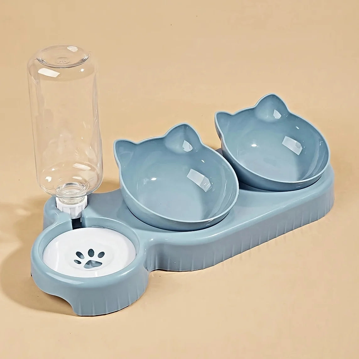 Pet Bowls With Water Feeder, 3 In 1 Ear Design Food Bowl