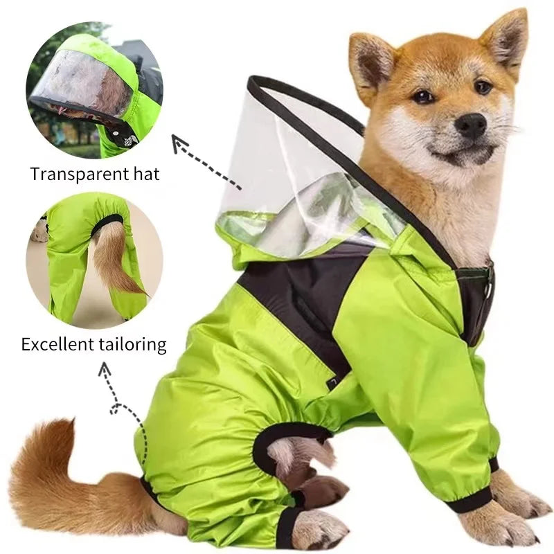 Pet Dog Raincoat The Dog Face Pet Clothes Jumpsuit