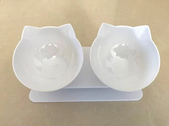 Double Cat & Dog Bowl With Stand Pet Feeding Pet Bowls