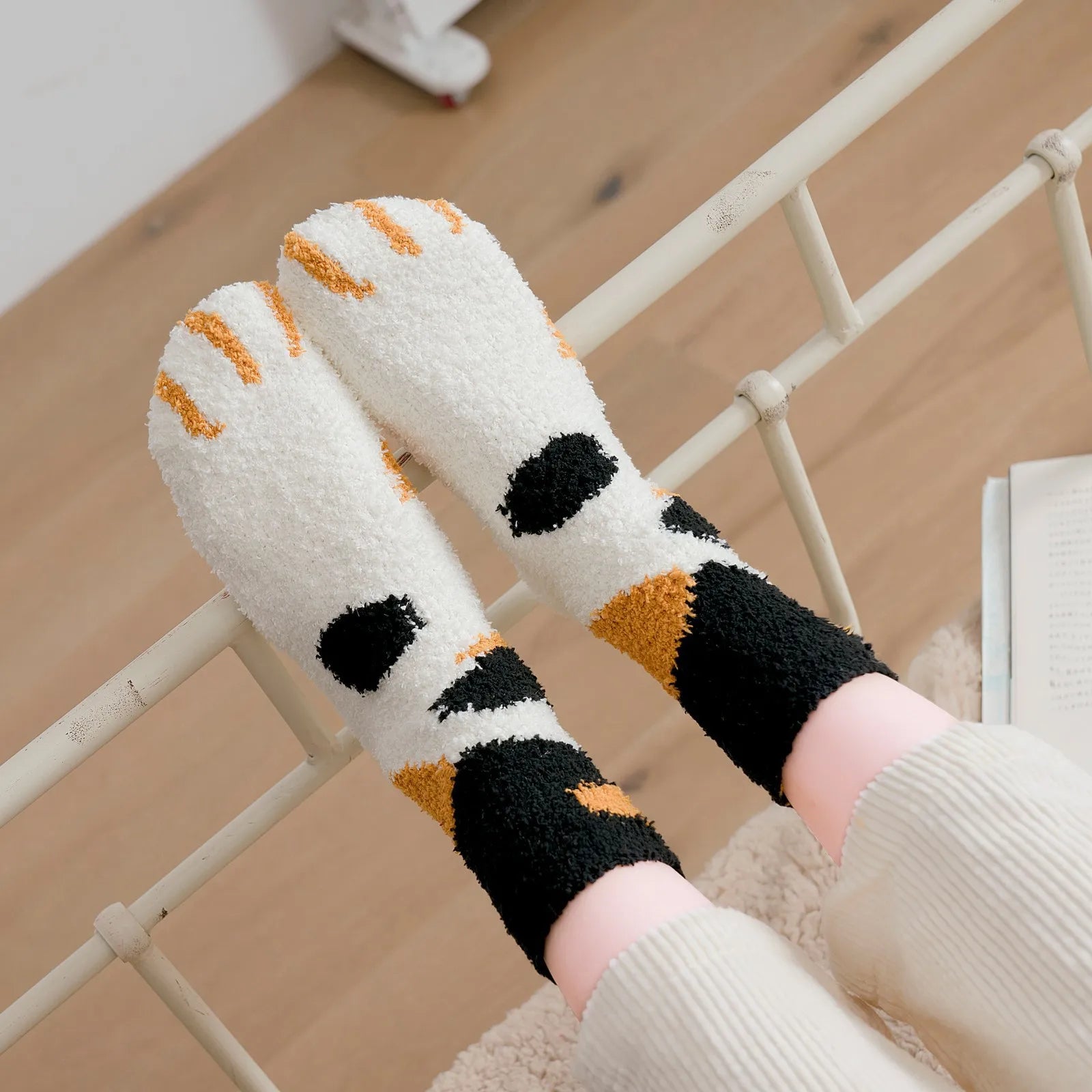 Women Winter Warm Fluffy Socks Cute Animal Claw Socks