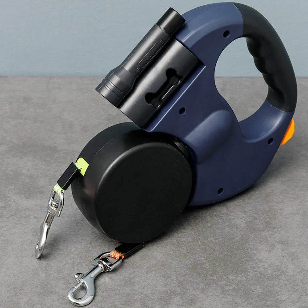 Double Headed Dog Leash Traction Rope with LED Light
