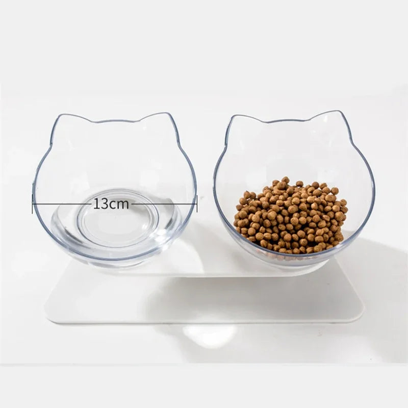 Double Cat & Dog Bowl With Stand Pet Feeding Pet Bowls