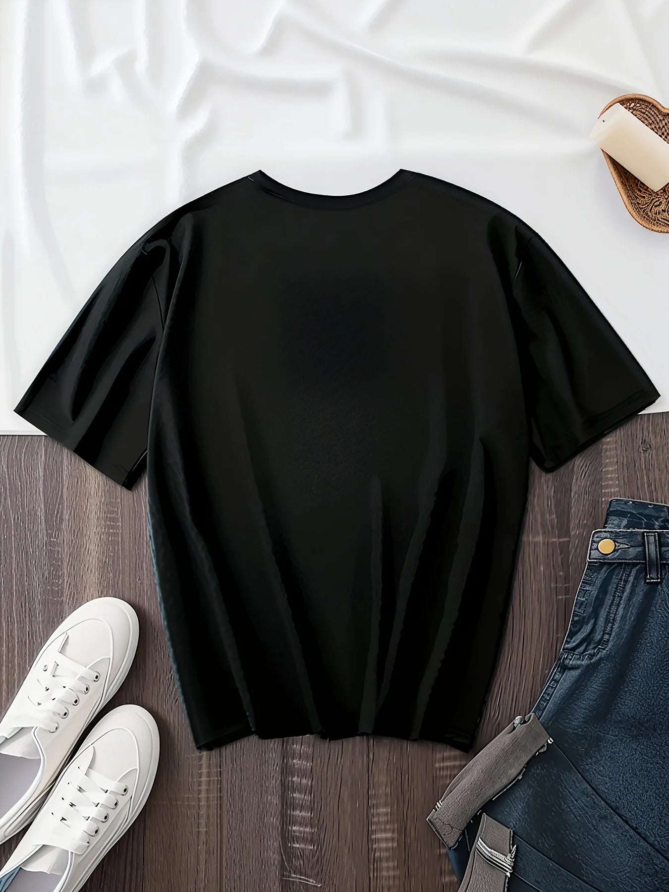 Women Plus Size T Shirt Valentine Dogs With Flowers Print