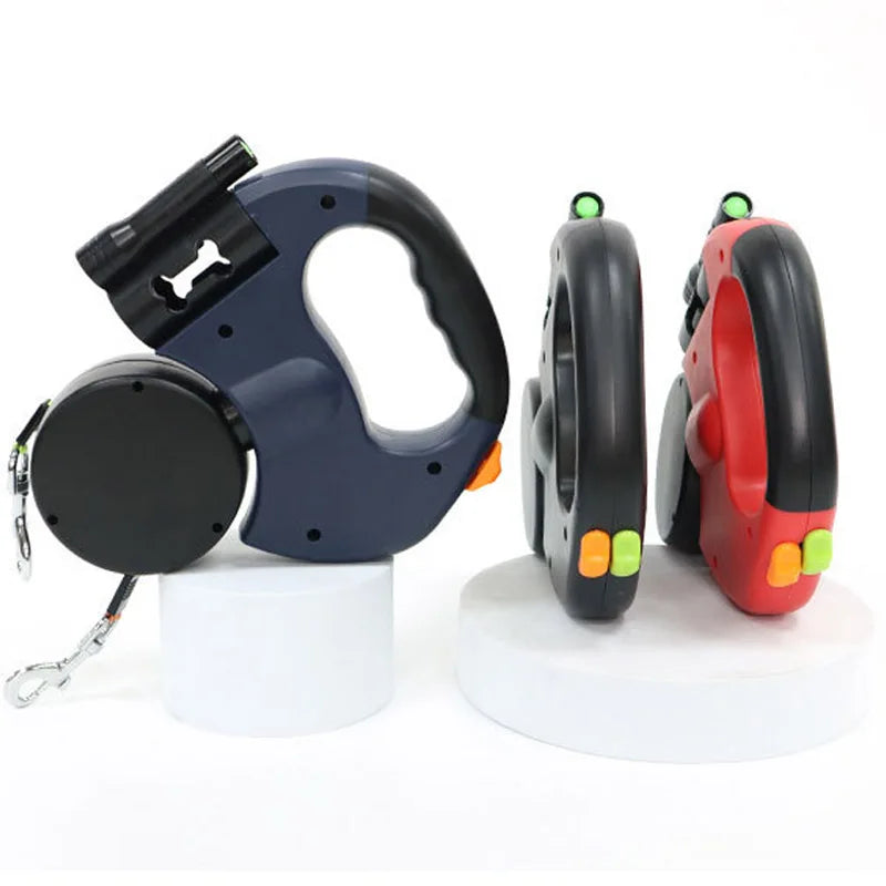 Dog leash Flashlight Poop Bag Dispenser Reflective Pet